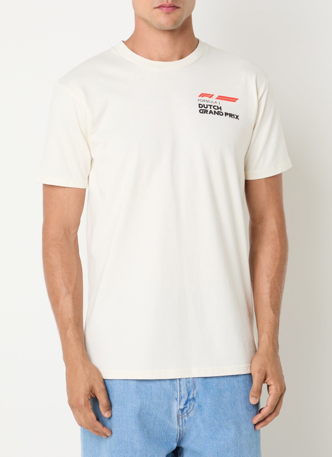 F1 Netherlands Grand Prix T-shirt met logo- en backprint - achterkant ivoor
