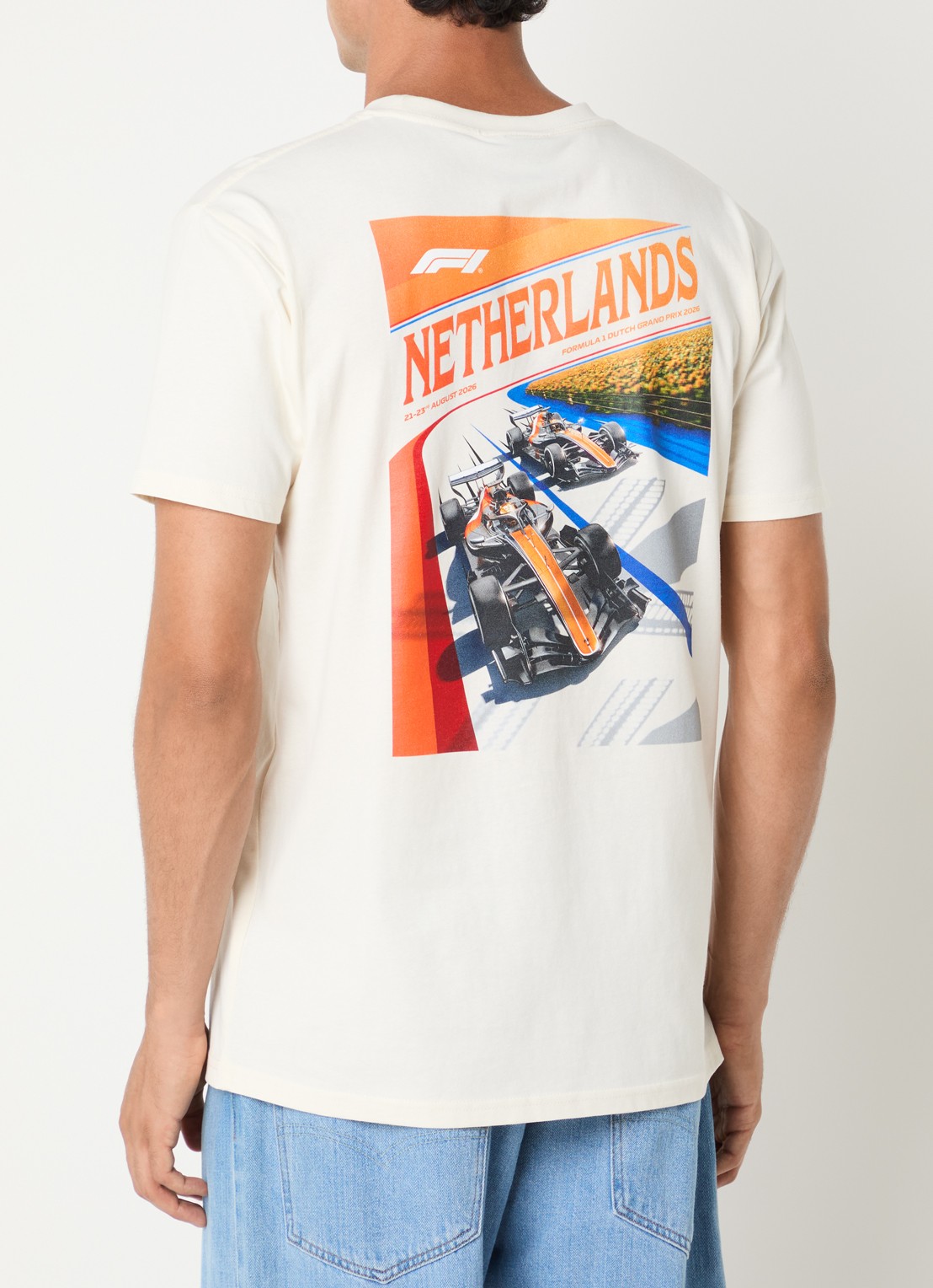 F1 Netherlands Grand Prix T-shirt met logo- en backprint - detail 4 ivoor