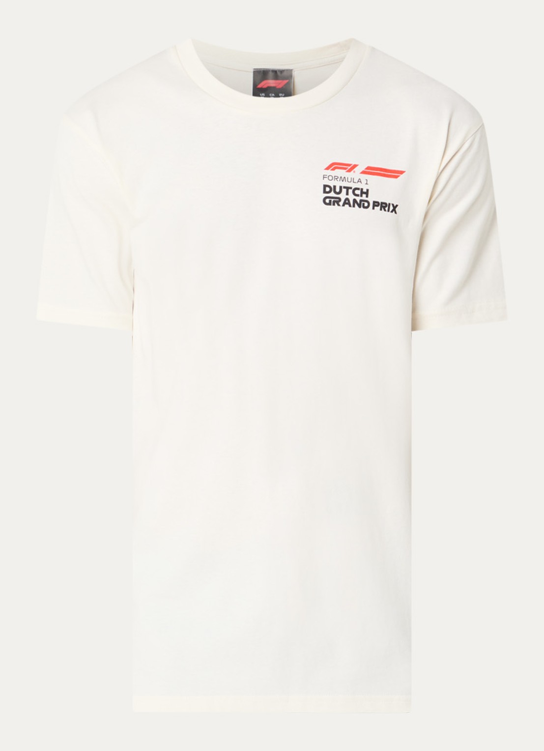 F1 Netherlands Grand Prix T-shirt met logo- en backprint - voorkant 2 ivoor
