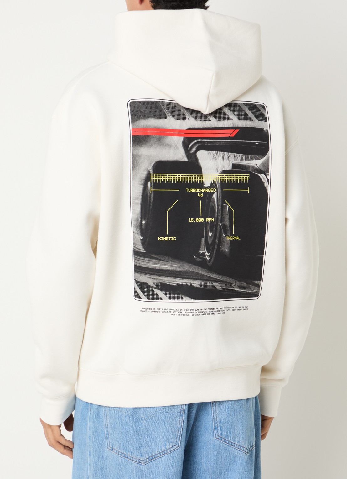 F1 Turbocharged hoodie met print - detail 3 creme