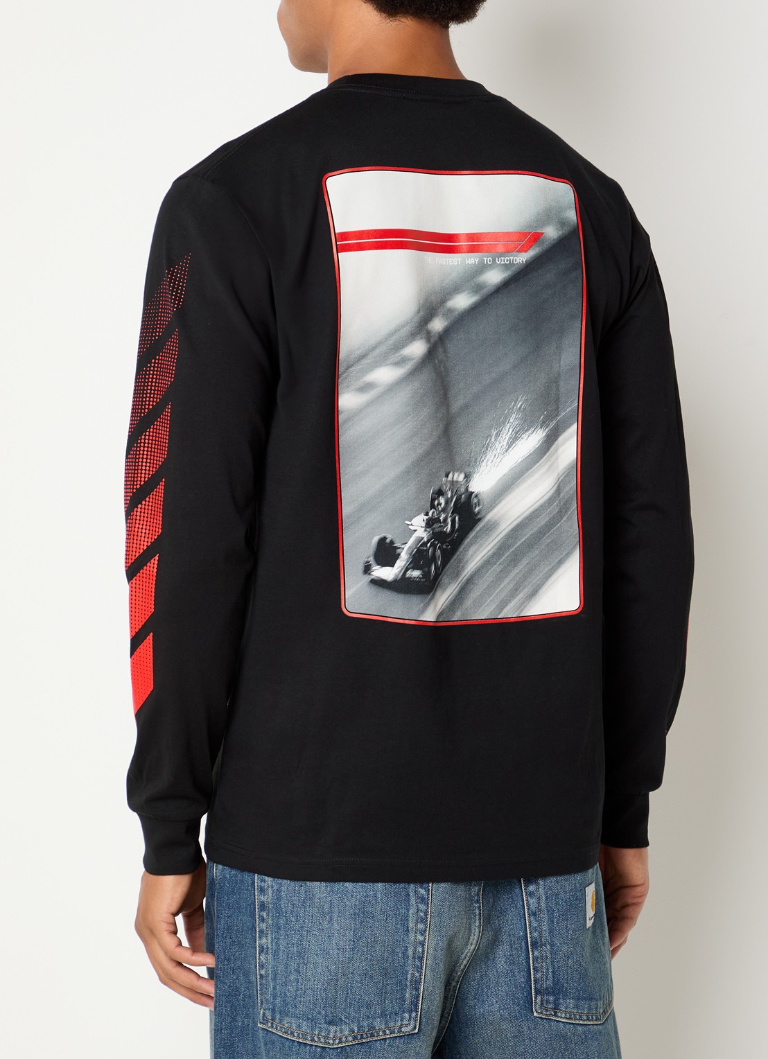 F1 Victory longsleeve met logo- en backprint - detail 2 zwart