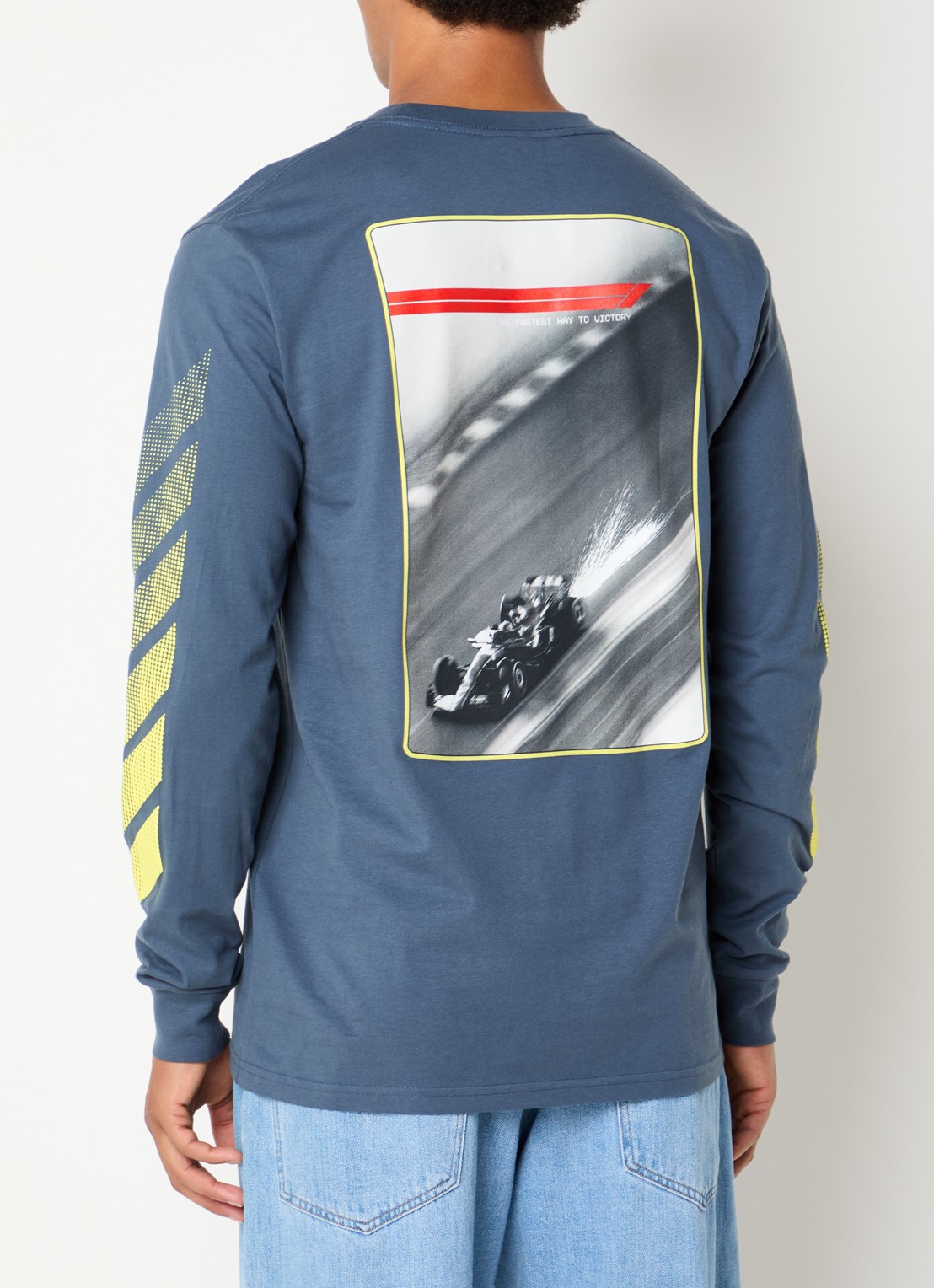 F1 Victory longsleeve met logo- en backprint - detail 3 staalblauw