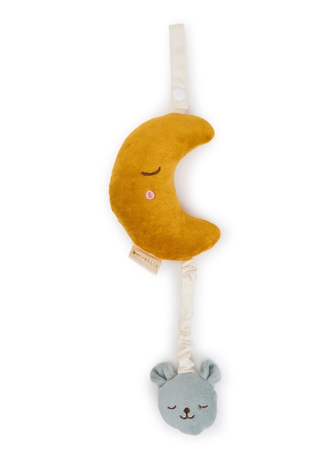 Fabelab Bear Moon muziekknuffel 24 cm  - voorkant blauw