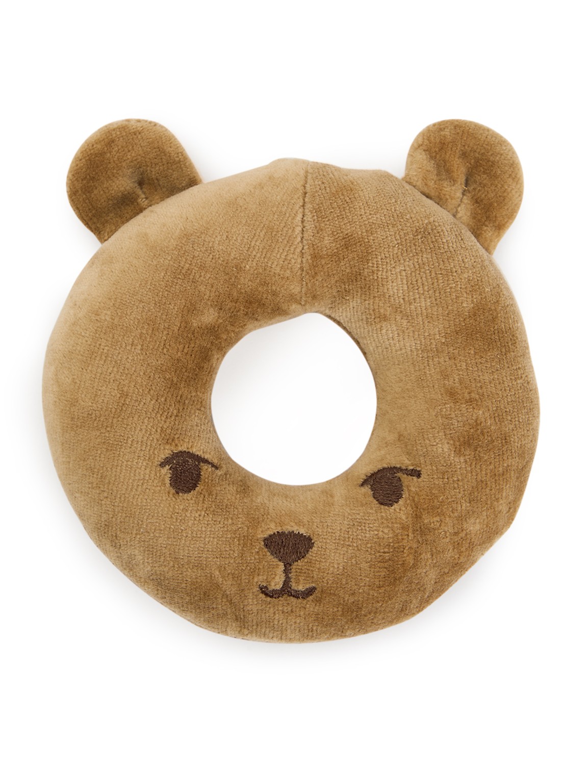 Fabelab Bear rammelaar 11,5 cm  - voorkant 2 bruin