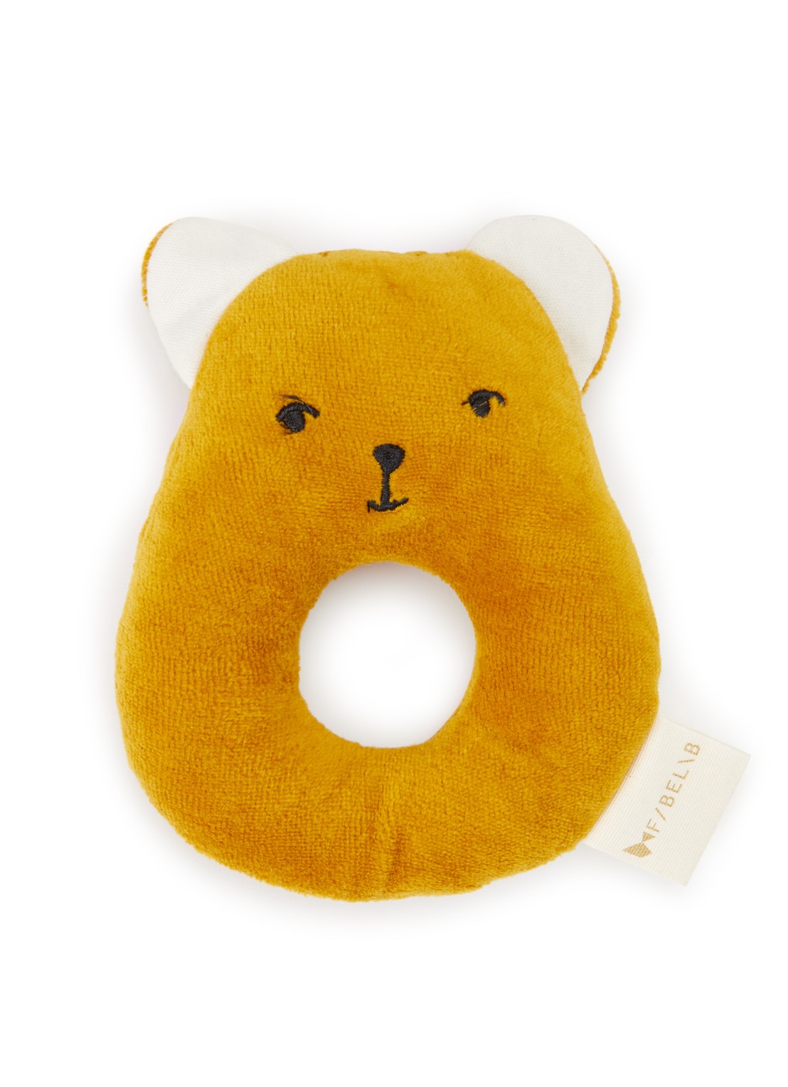 Fabelab Bear rammelaar 14 cm - voorkant camel