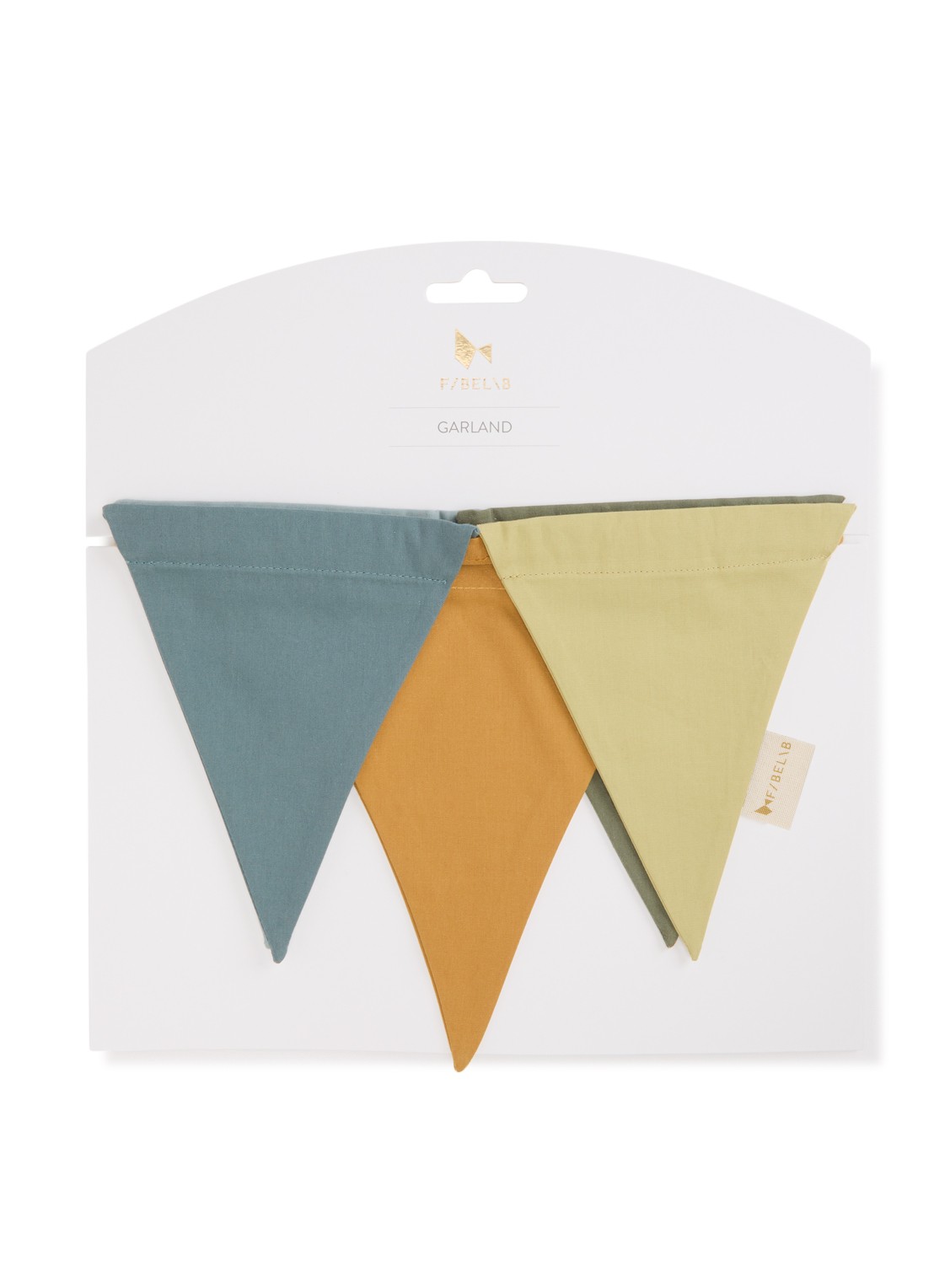 Fabelab Birthday vlaggetjes slinger  - voorkant blauw