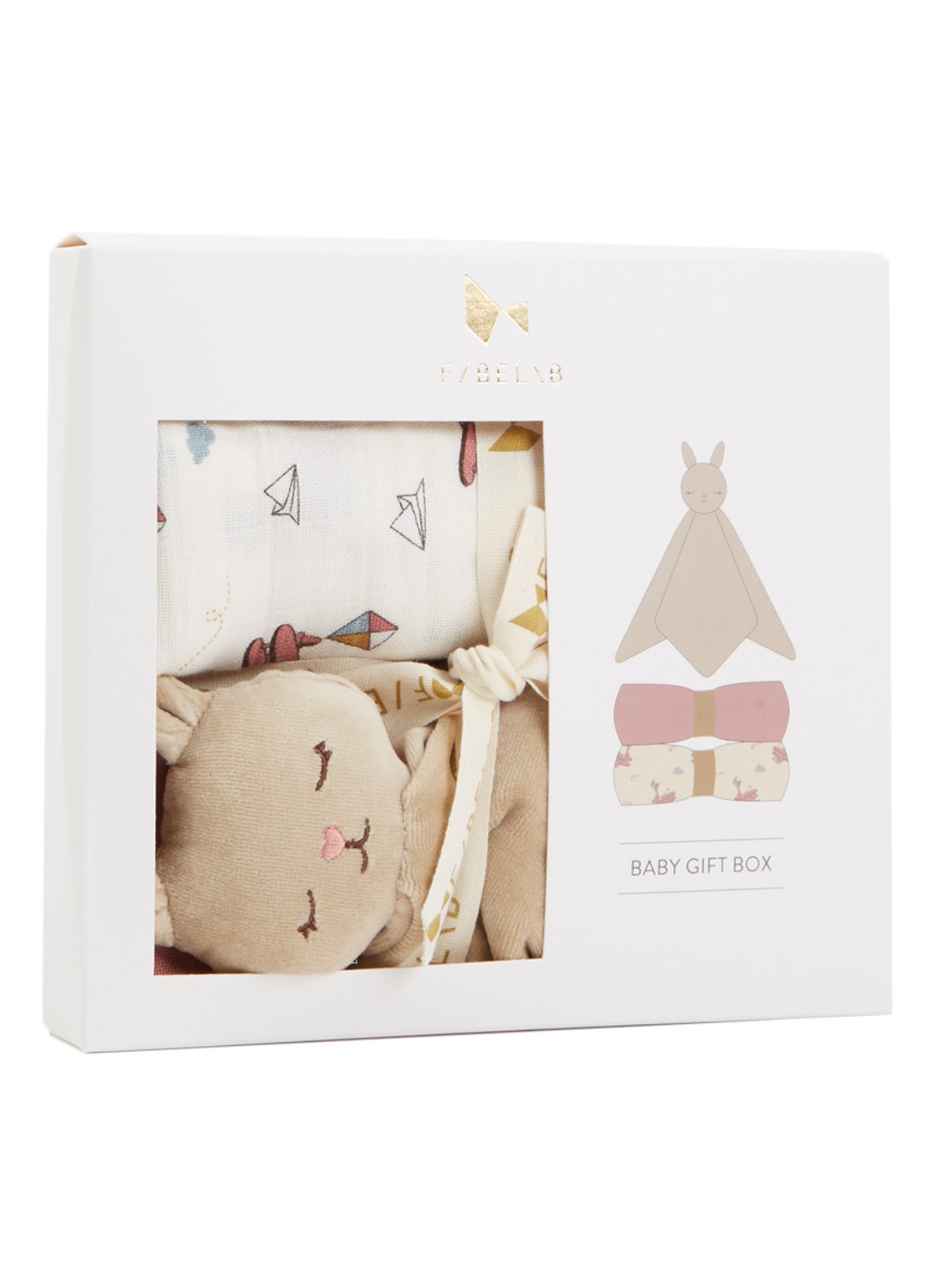 Fabelab Bunny cadeauset 3-delig  - voorkant roze