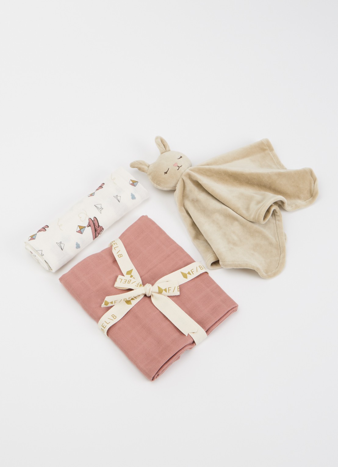 Fabelab Bunny cadeauset 3-delig  - voorkant 2 roze