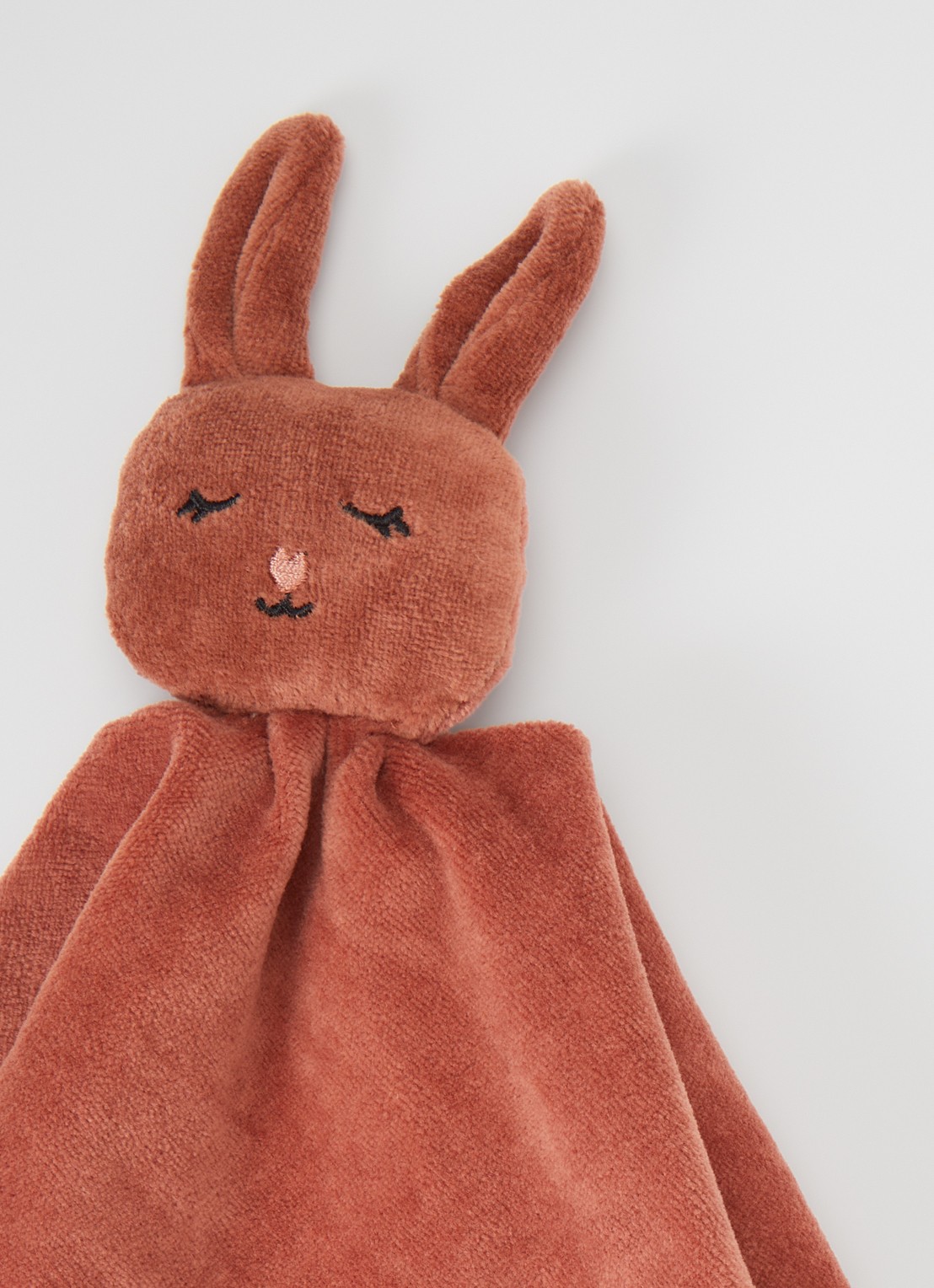 Fabelab Bunny knuffeldoekje 32 cm - detail oudroze