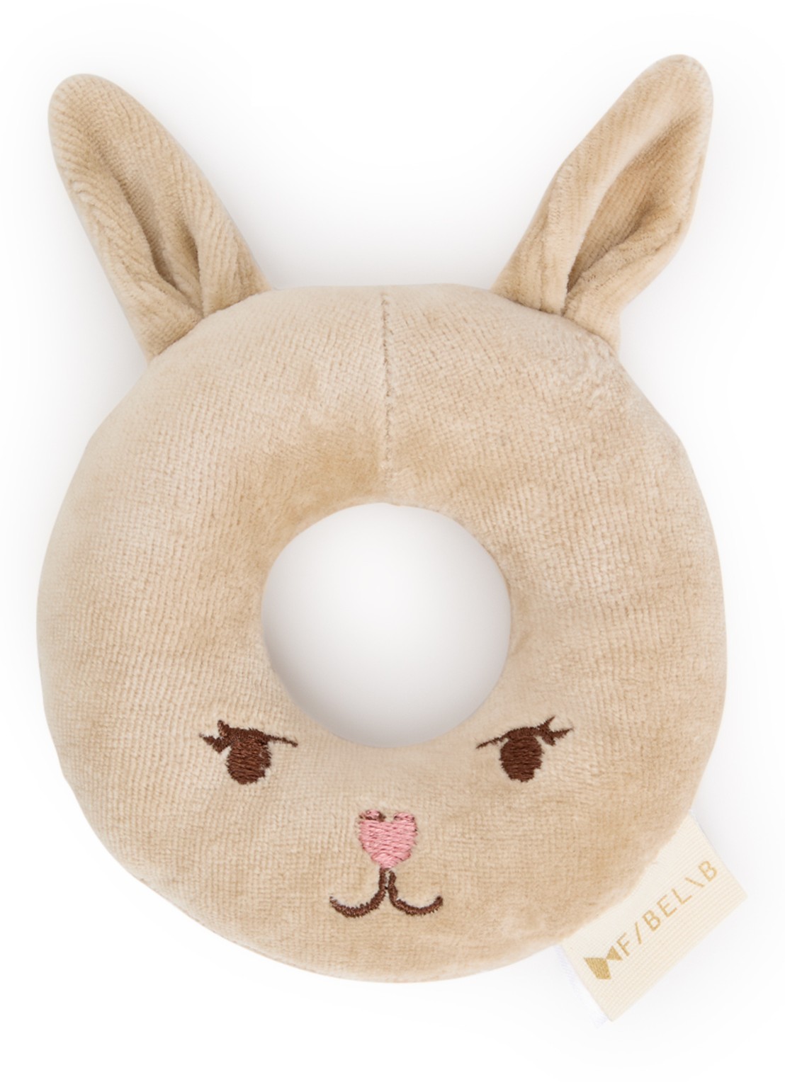Fabelab Bunny rammelaar - voorkant beige
