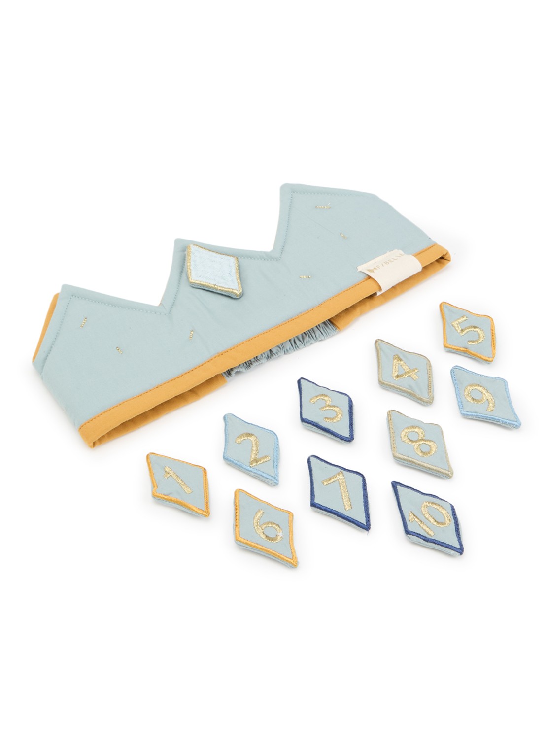 Fabelab Celebration Crown Baby hoed met applicatie - voorkant lichtblauw