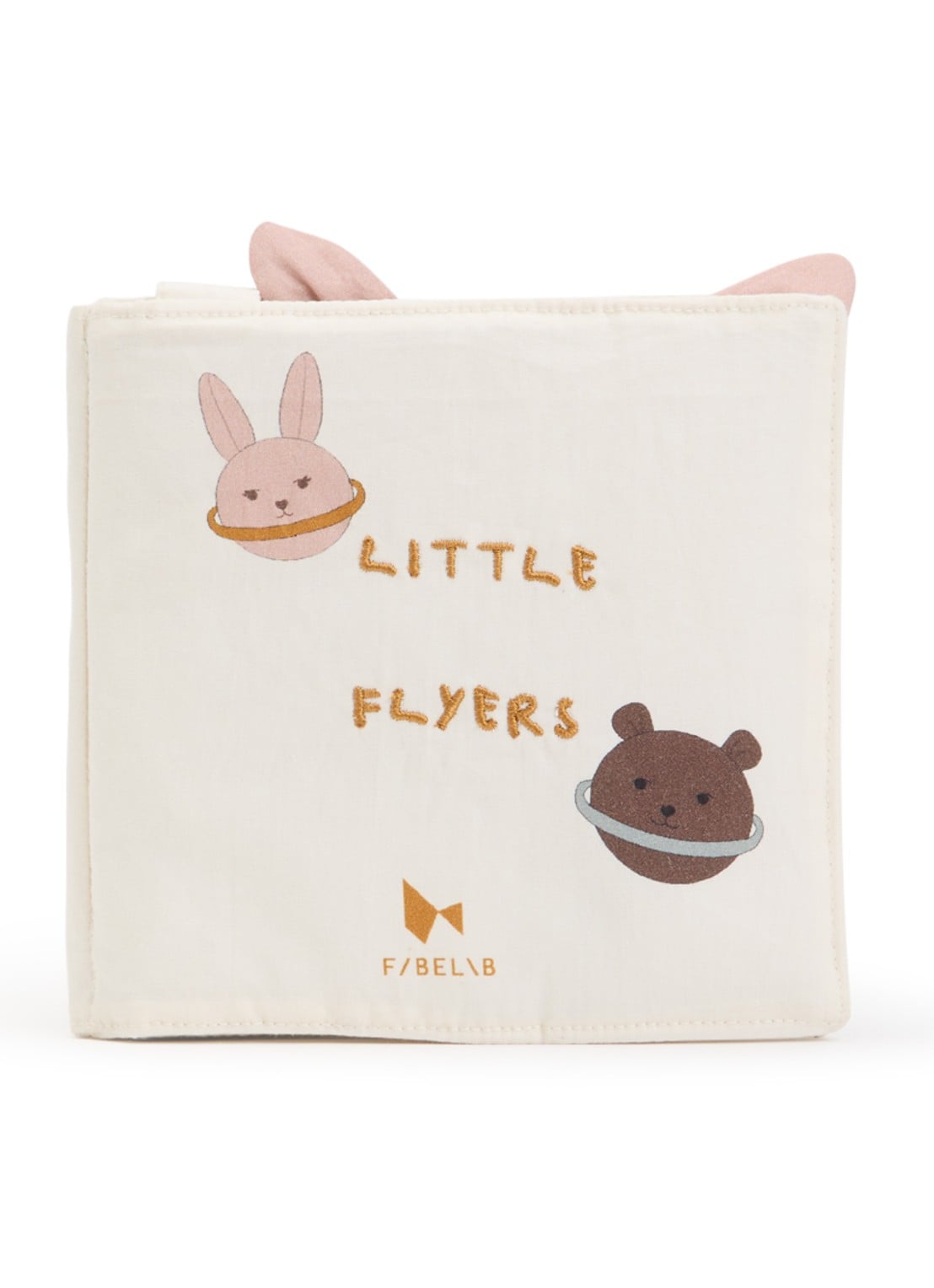 Fabelab Little Flyers babyboekje - voorkant beige