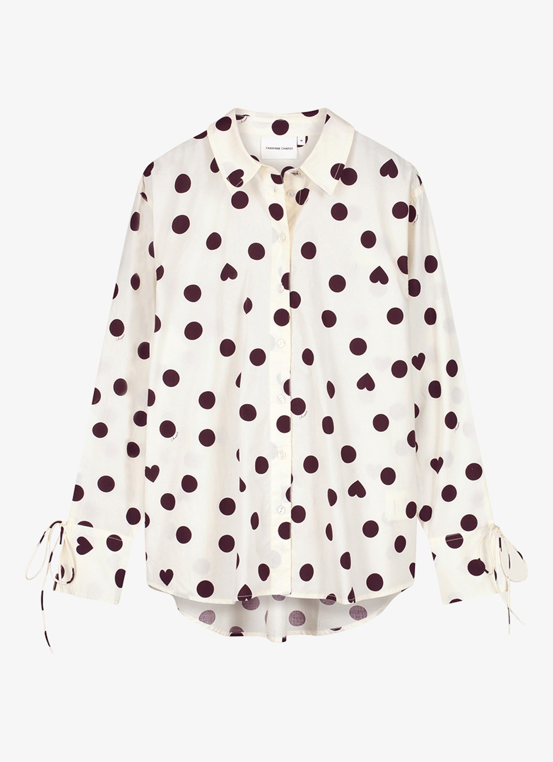 Fabienne Chapot Ada blouse met stippenprint - voorkant 4 gebroken wit