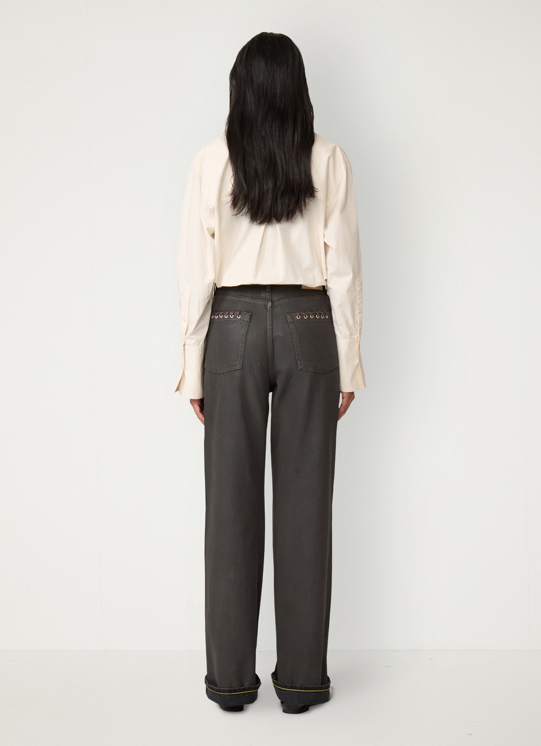 Fabienne Chapot Alex blouse met applicatie - achterkant 3 gebroken wit