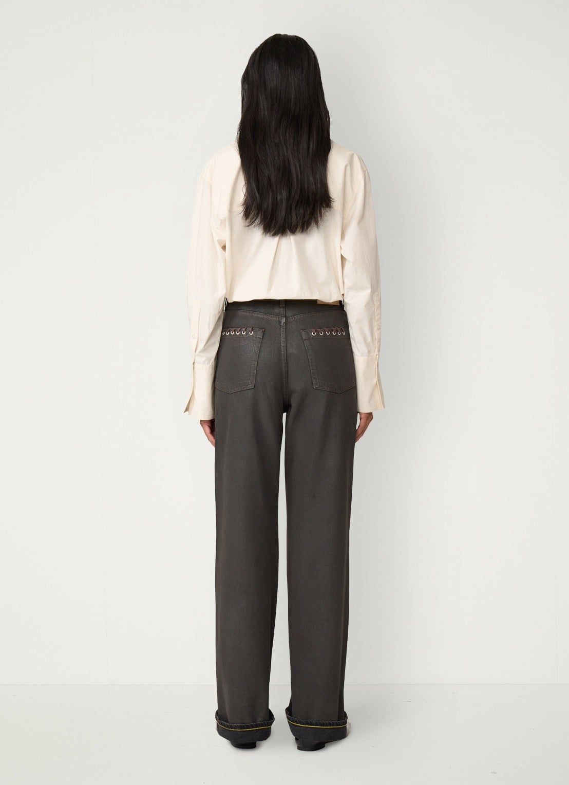 Fabienne Chapot Alex blouse met applicatie - achterkant 3 gebroken wit