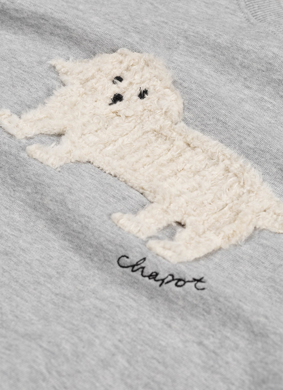Fabienne Chapot Amy Puppy sweater met borduring - detail 4 grijs