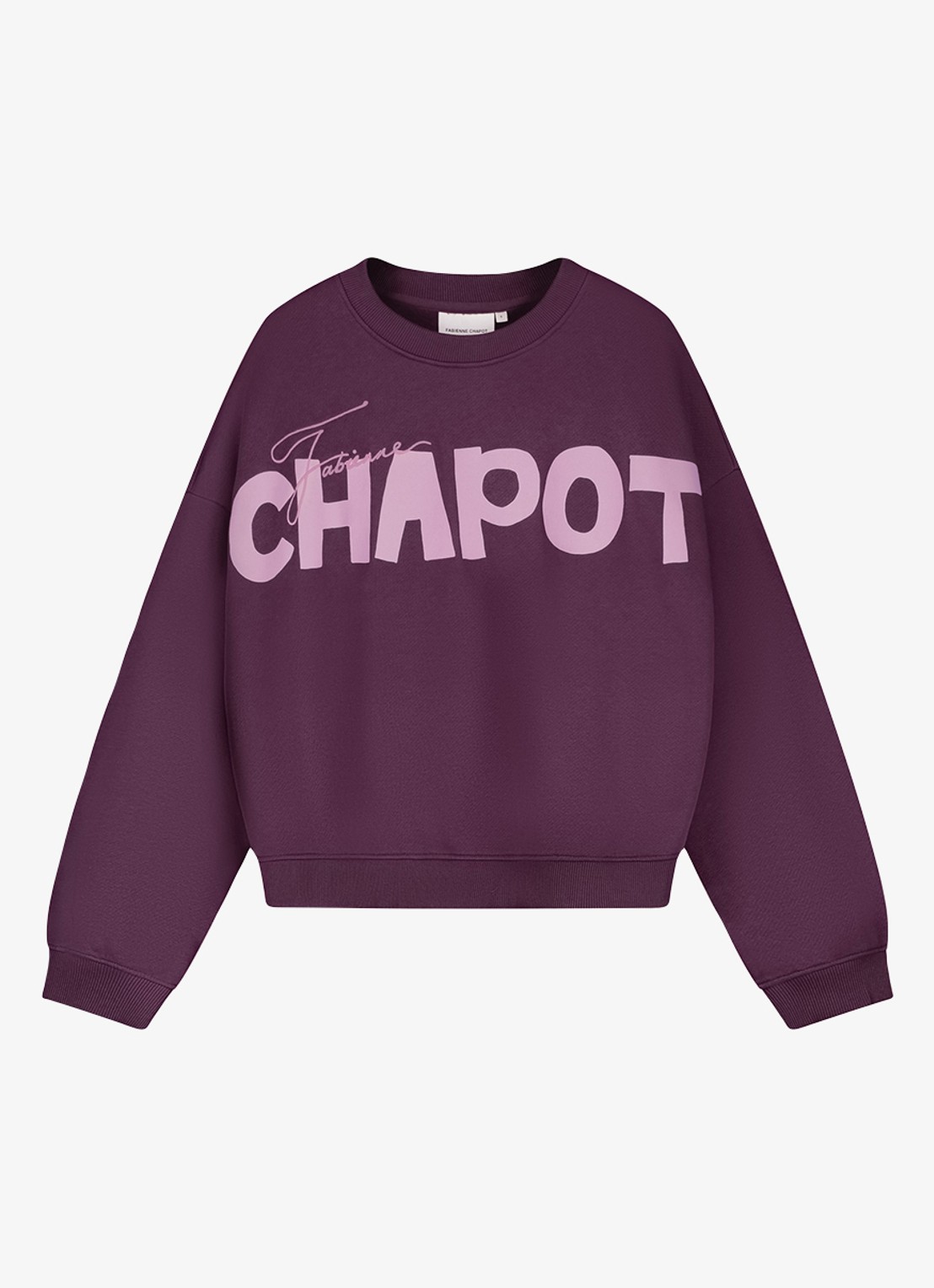Fabienne Chapot Amy sweater met logoprint - voorkant 4 paars