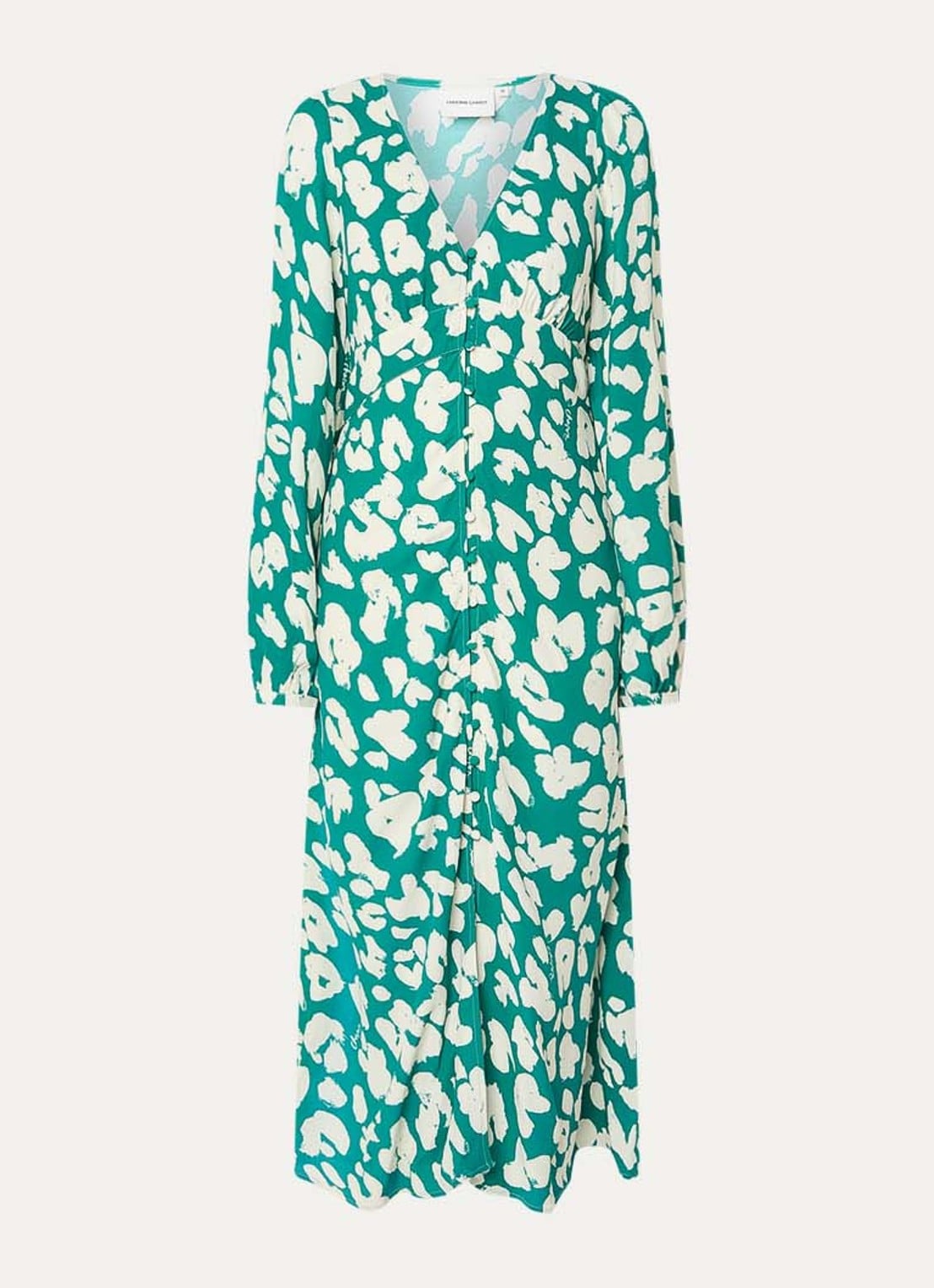 Fabienne Chapot Ana midi blousejurk met print - voorkant groen