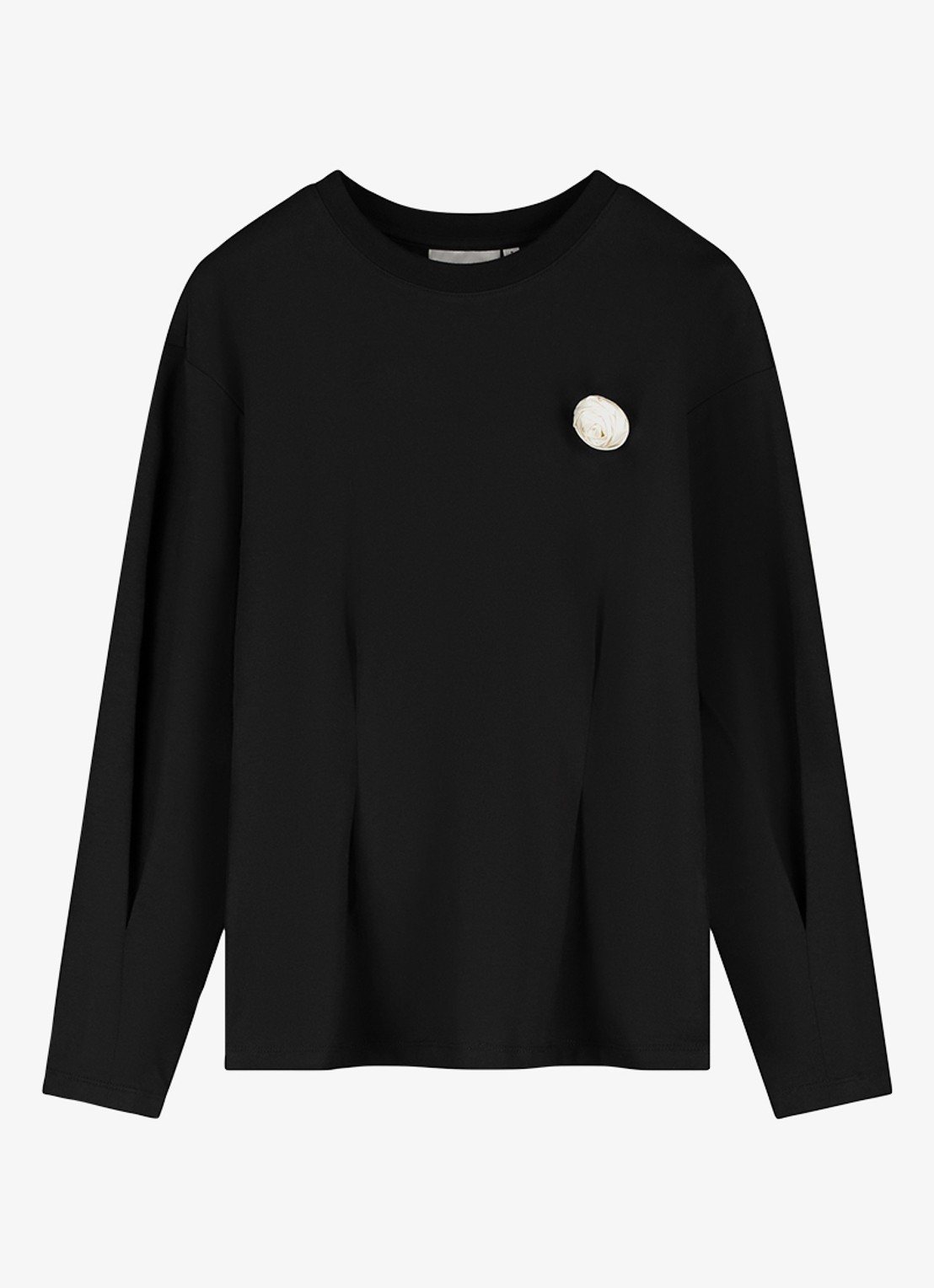 Fabienne Chapot Asta longsleeve met plooidetail - voorkant 4 zwart
