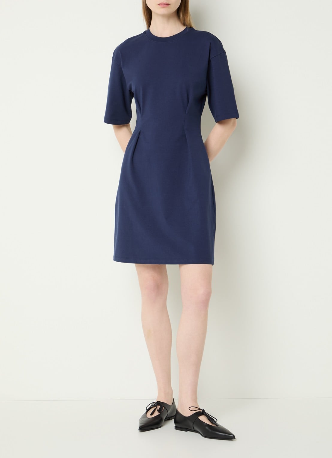 Fabienne Chapot Astan mini jurk met applicatie - voorkant 4 donkerblauw