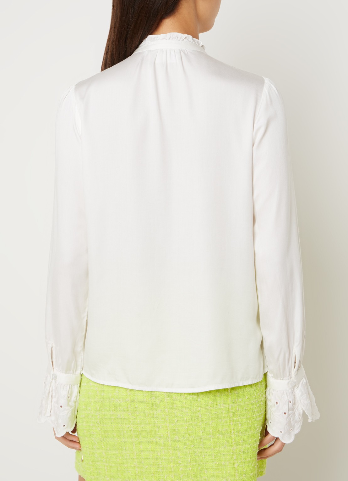 Fabienne Chapot Baba blouse met pofmouw - achterkant wit