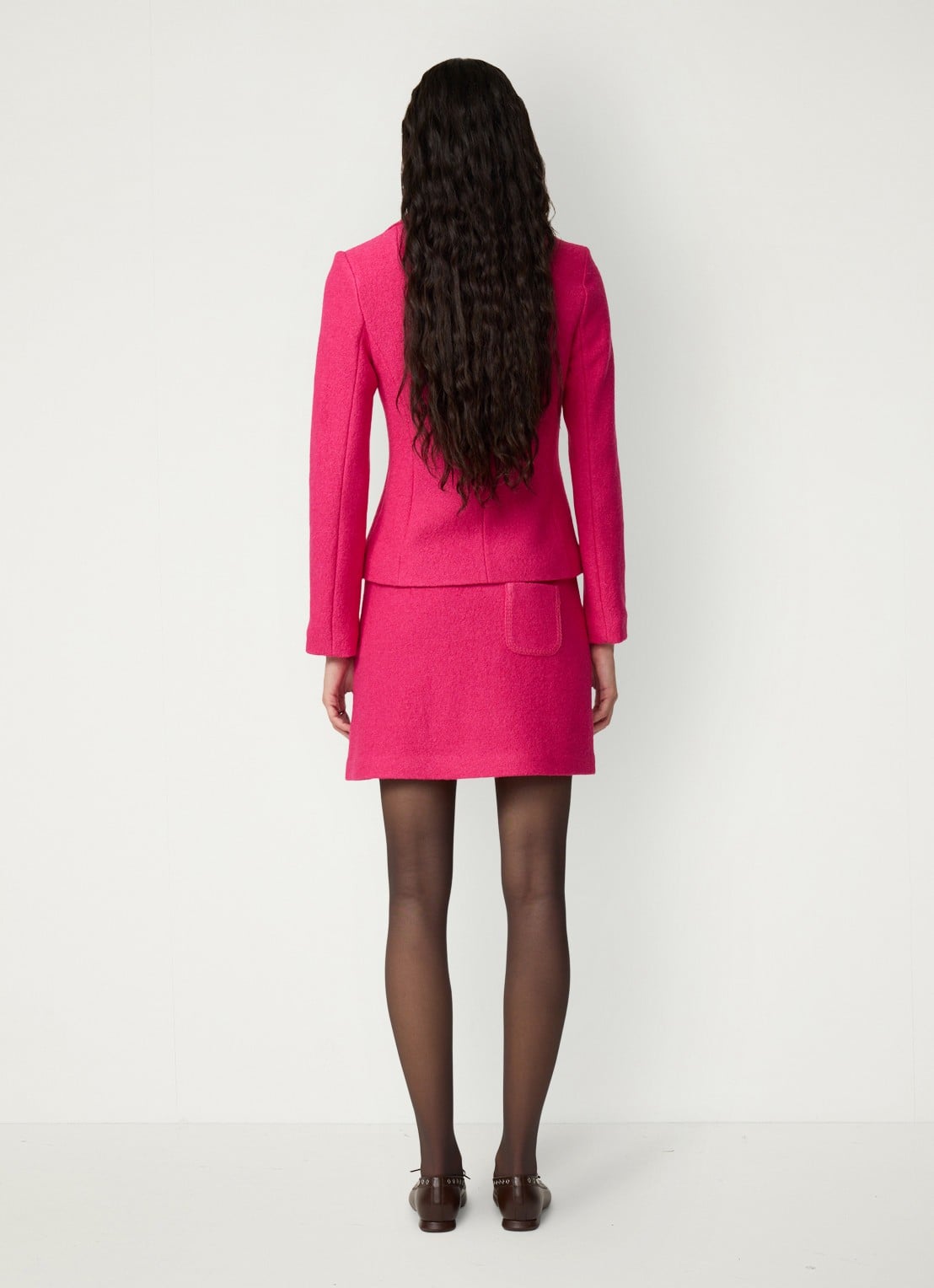 Fabienne Chapot Baby single-breasted blazer met borstzakken - achterkant fuchsia