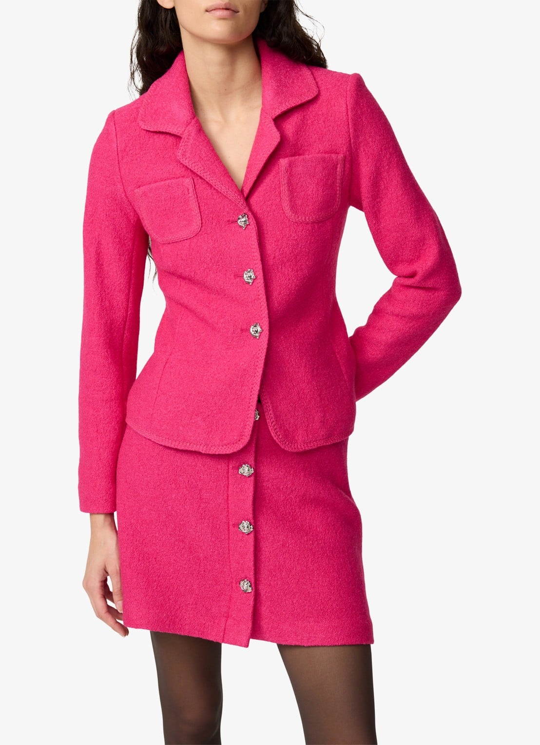 Fabienne Chapot Baby single-breasted blazer met borstzakken - detail 2 fuchsia