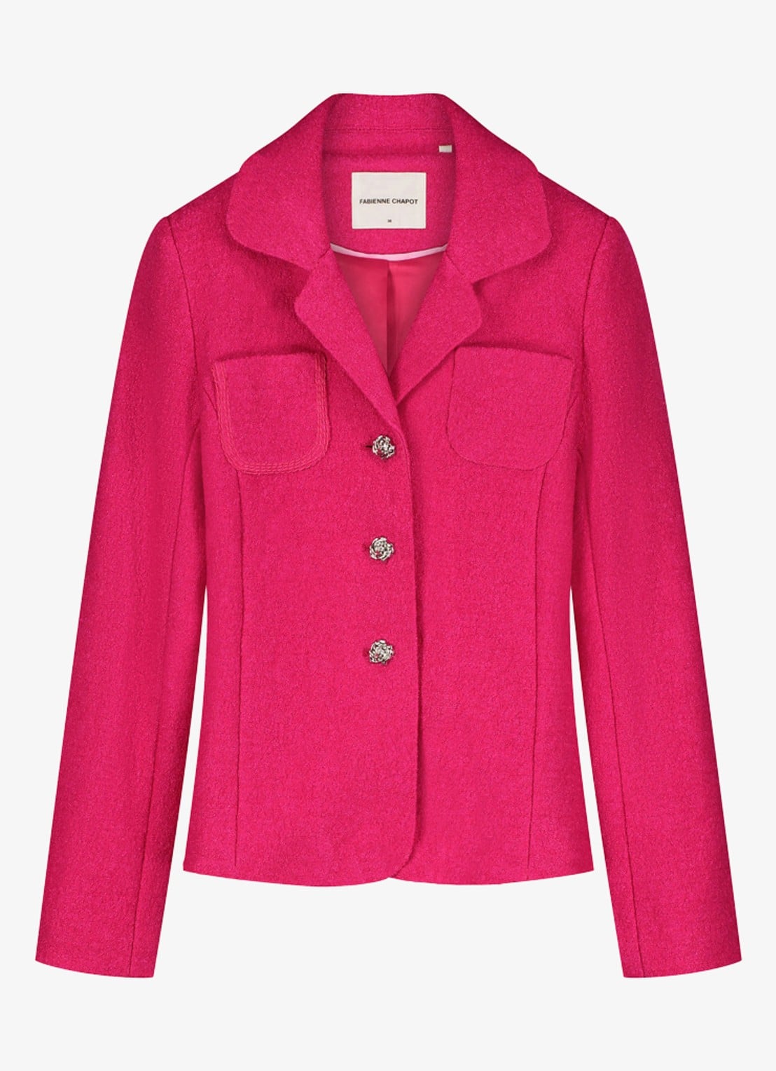 Fabienne Chapot Baby single-breasted blazer met borstzakken - voorkant 4 fuchsia