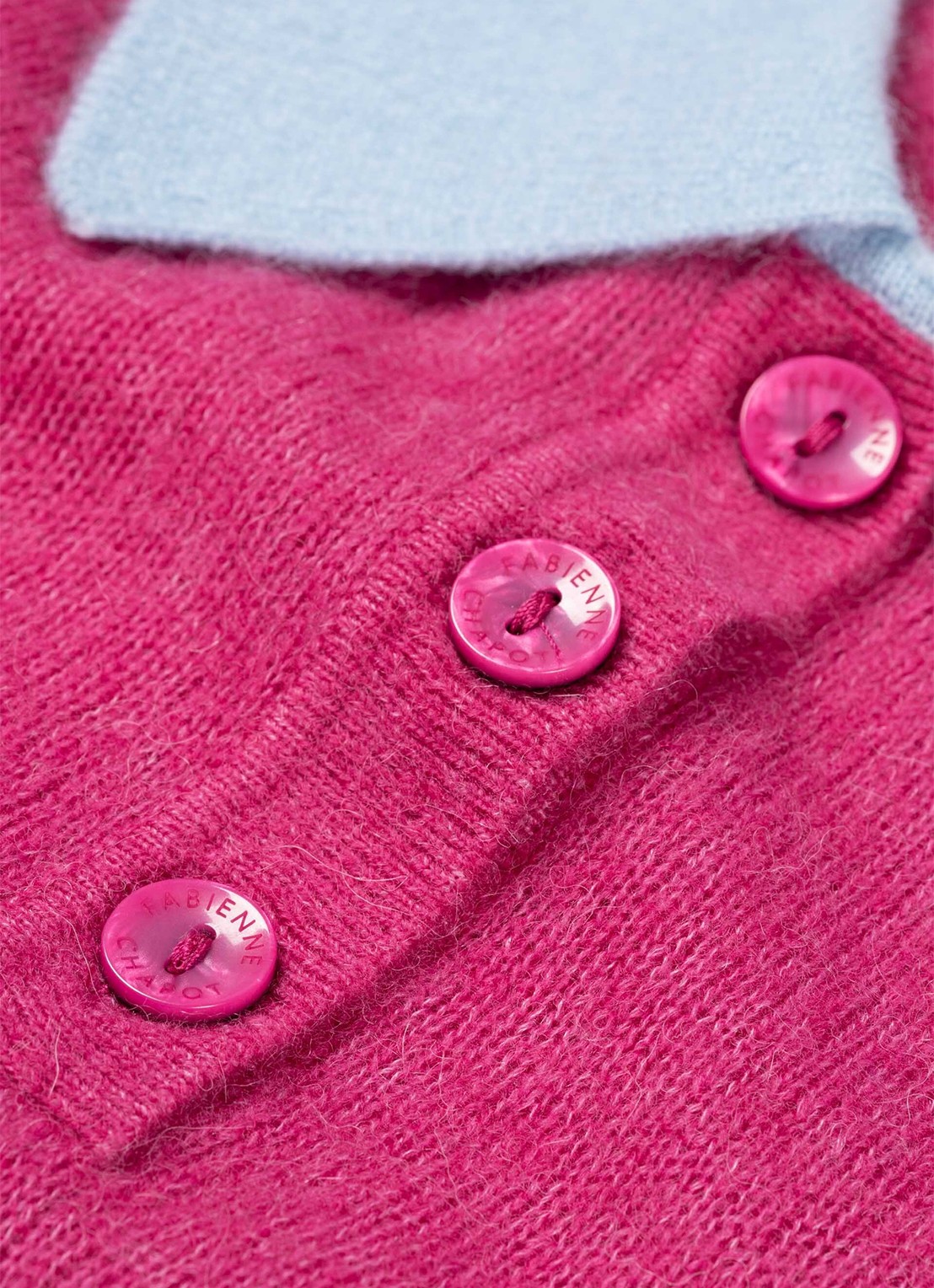 Fabienne Chapot Barbara fijngebreide pullover in wolblend - detail 2 fuchsia