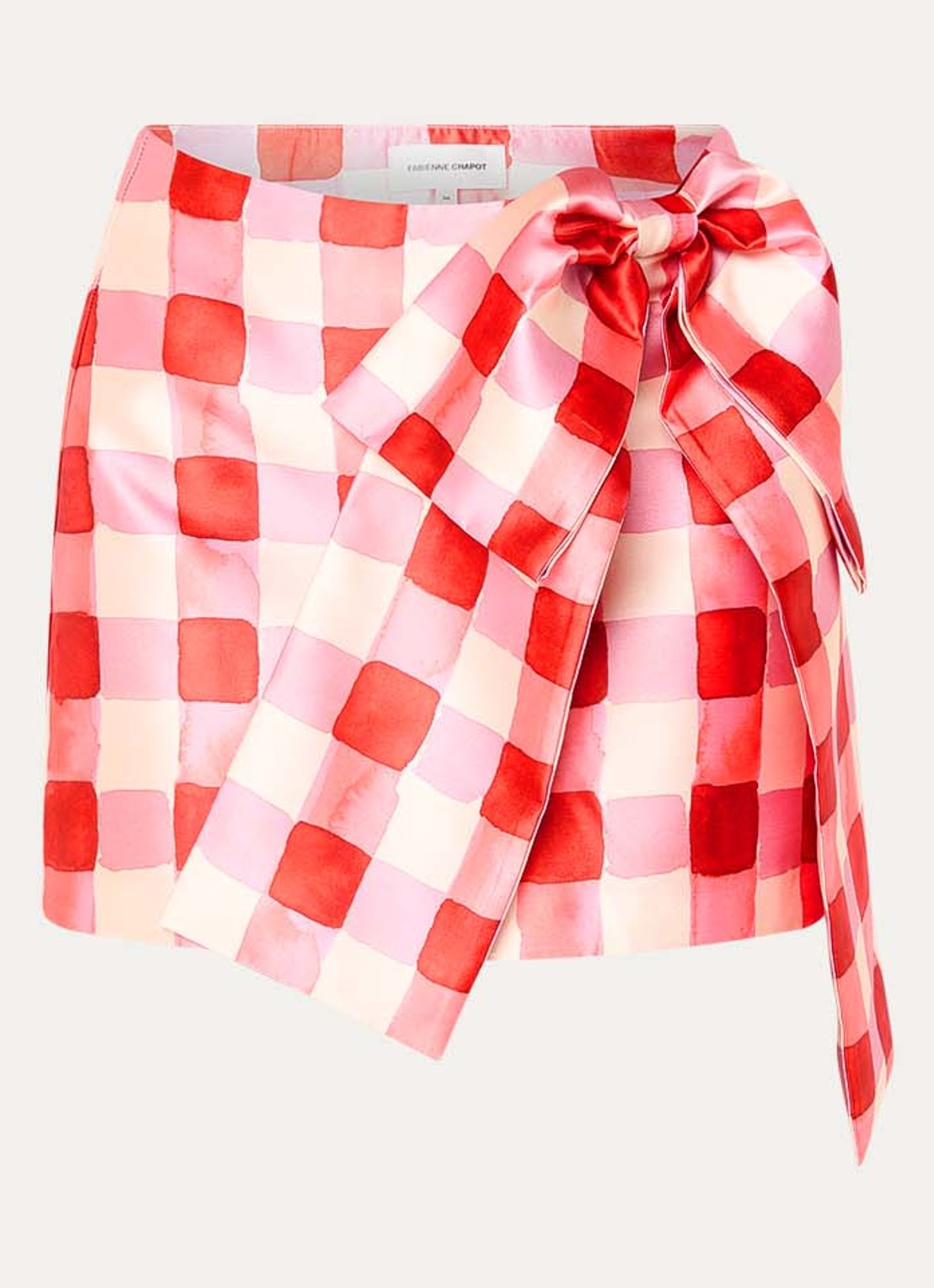 Fabienne Chapot Beau minirok met ruitdessin en strikdetail - voorkant 2 rood