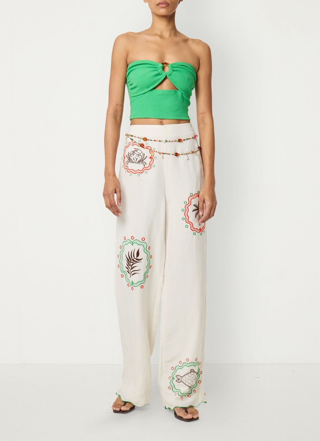 Fabienne Chapot Benita crop top met cut-out detail - voorkant 4 groen