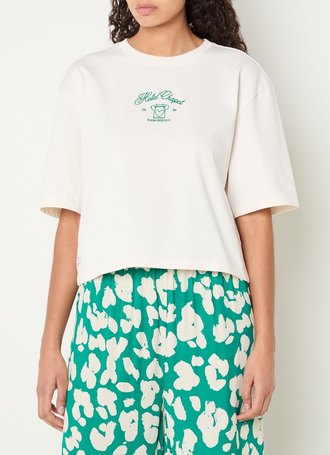 Fabienne Chapot Benja T-shirt met print - achterkant gebroken wit