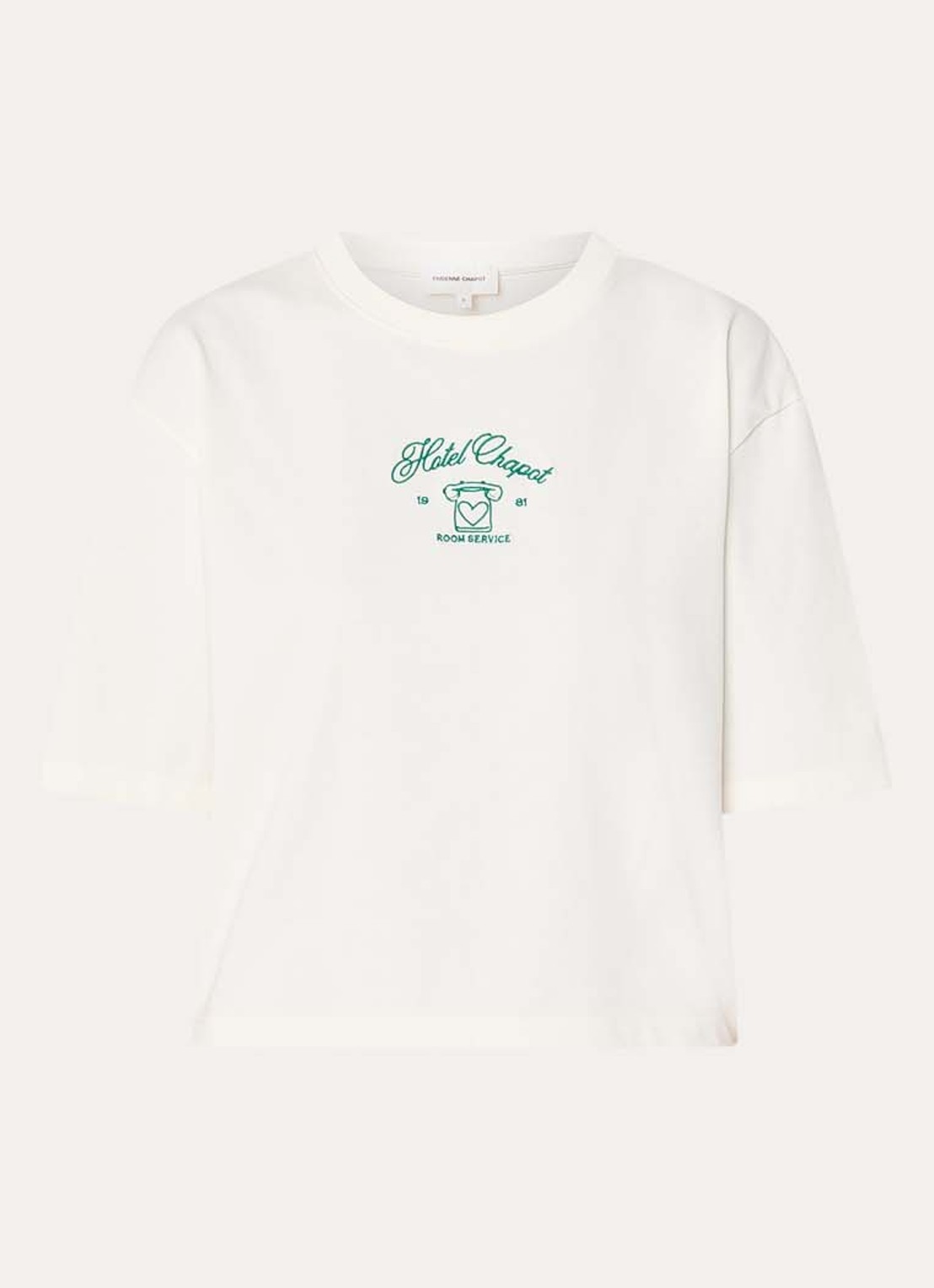 Fabienne Chapot Benja T-shirt met print - voorkant 2 gebroken wit