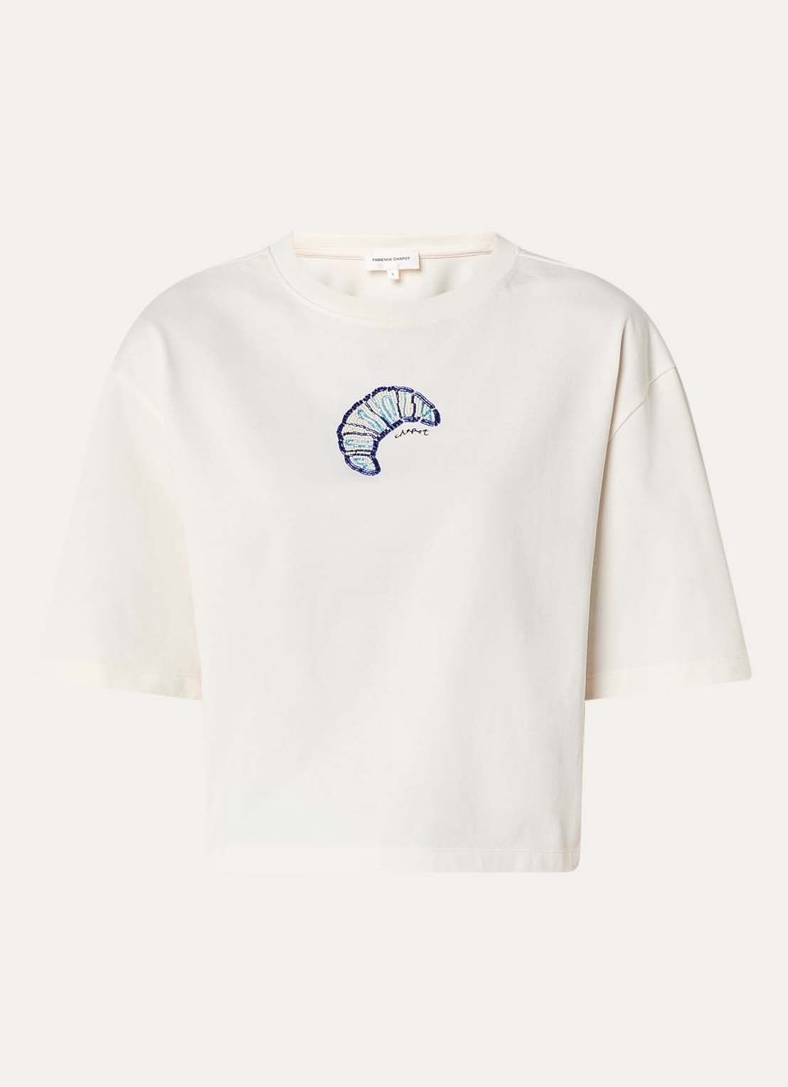 Fabienne Chapot Benja T-shirt met strass - voorkant 2 gebroken wit