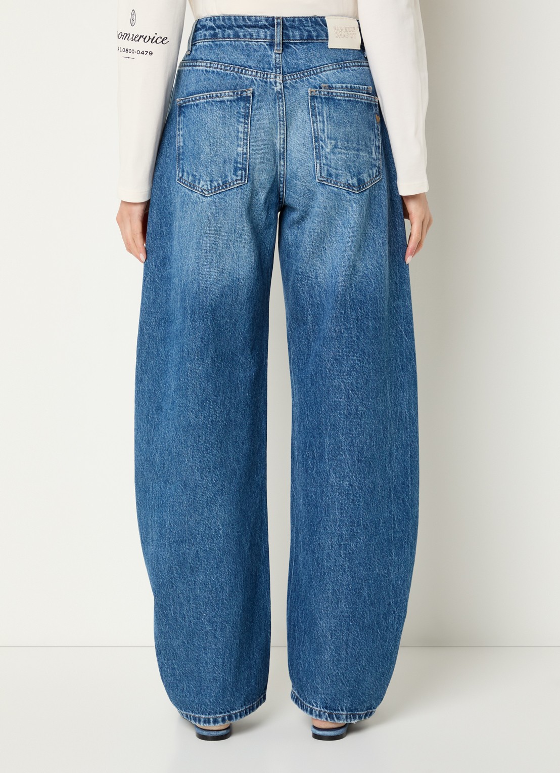 Fabienne Chapot Betty high waist loose fit jeans met medium wassing - achterkant 5 indigo