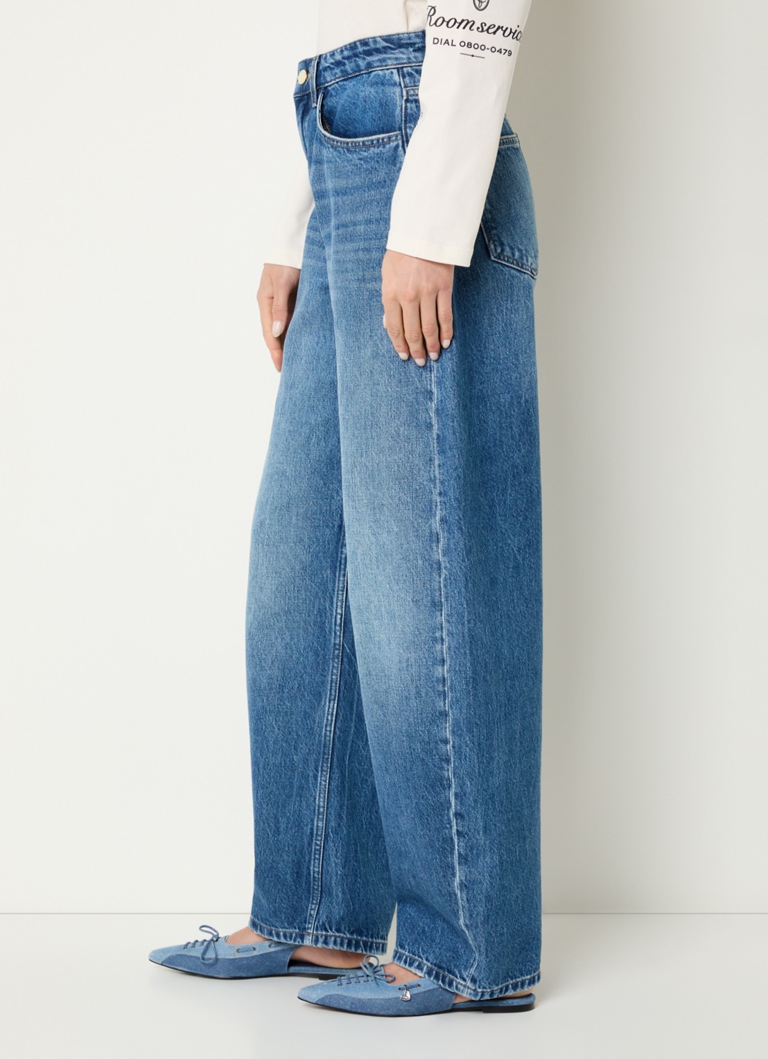 Fabienne Chapot Betty high waist loose fit jeans met medium wassing - detail 4 indigo