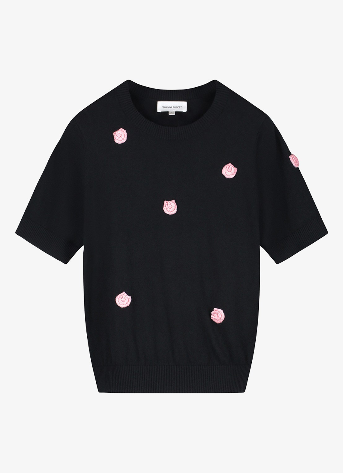 Fabienne Chapot Bibi Rose fijngebreide pullover in wolblend - voorkant 4 zwart