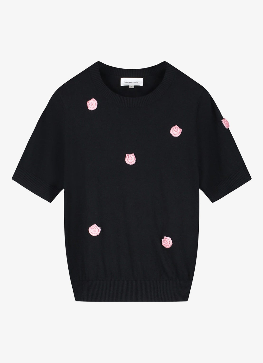 Fabienne Chapot Bibi Rose fijngebreide pullover in wolblend - voorkant 3 zwart