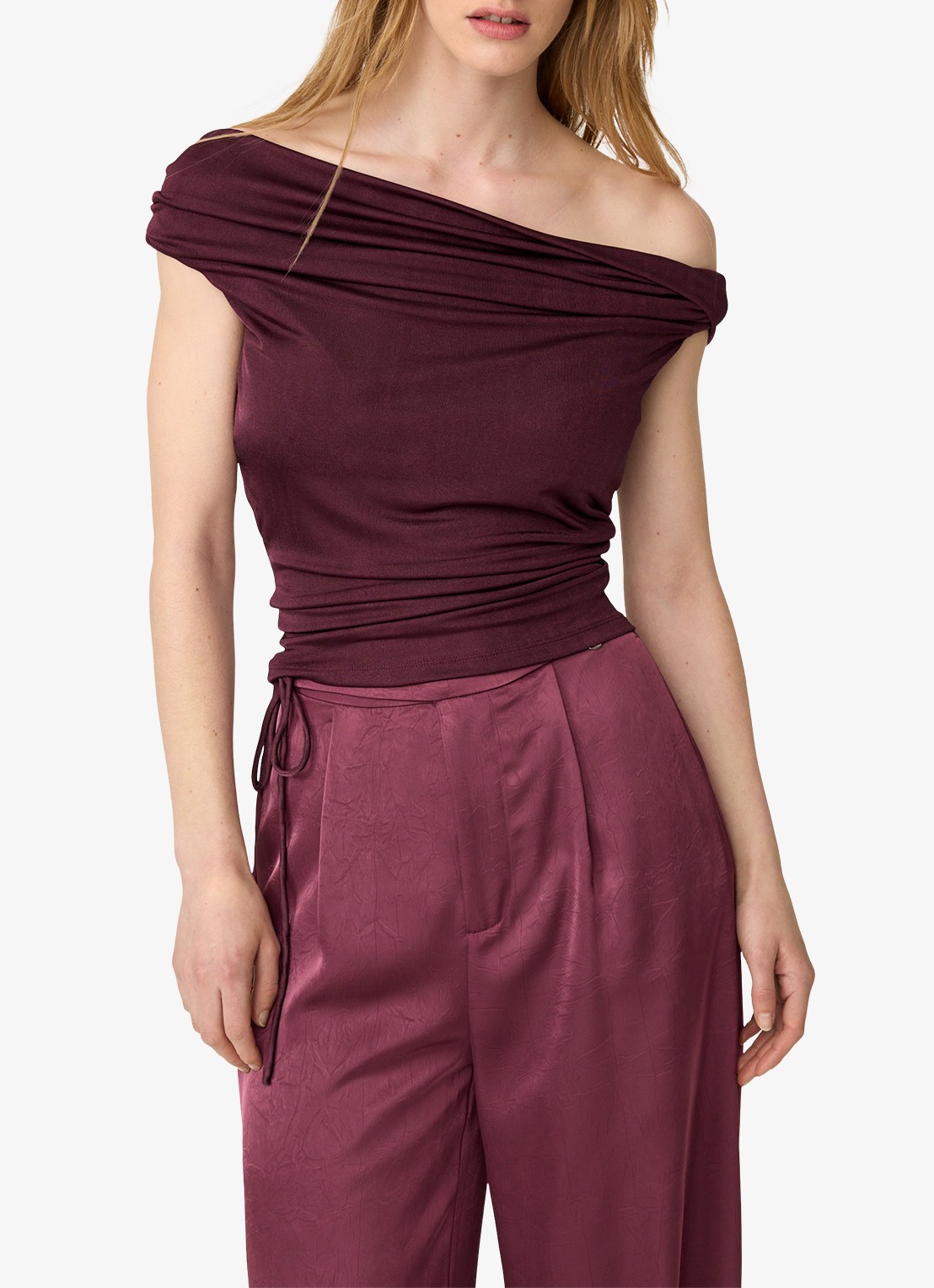 Fabienne Chapot Blyss off-shoulder top - detail bordeauxrood