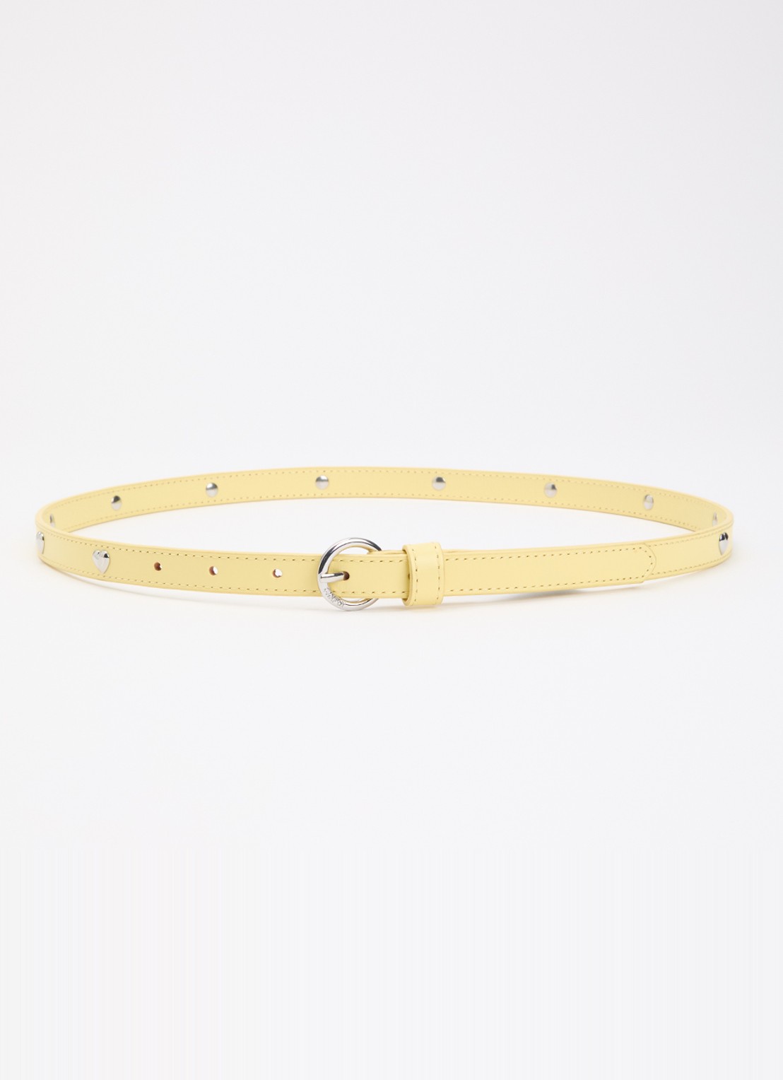 Fabienne Chapot Bold Love Small riem van leer met studs - voorkant 2 lichtgeel