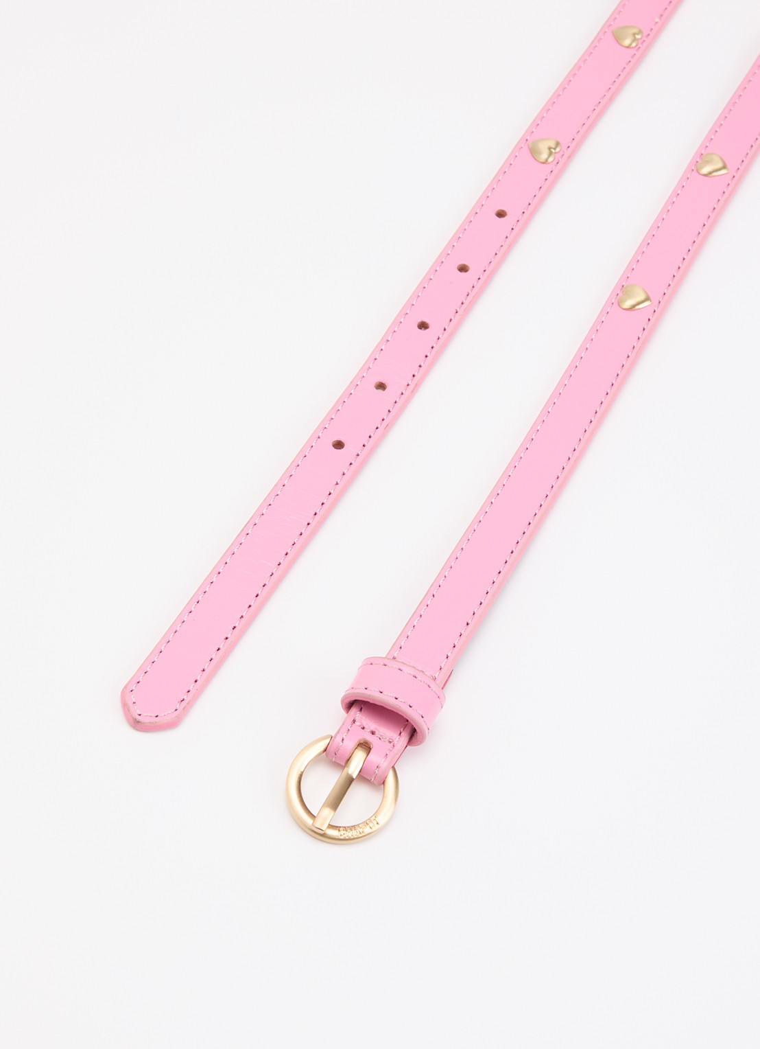 Fabienne Chapot Bold Love Small riem van leer met studs - detail roze