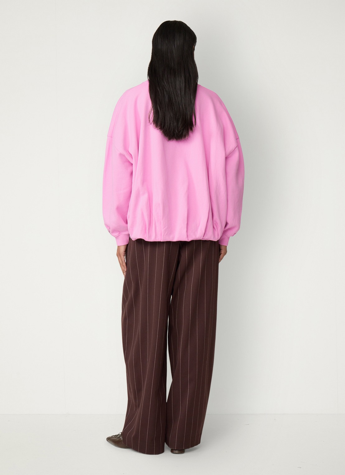 Fabienne Chapot Bubble sweater met plooidetail - achterkant 3 roze