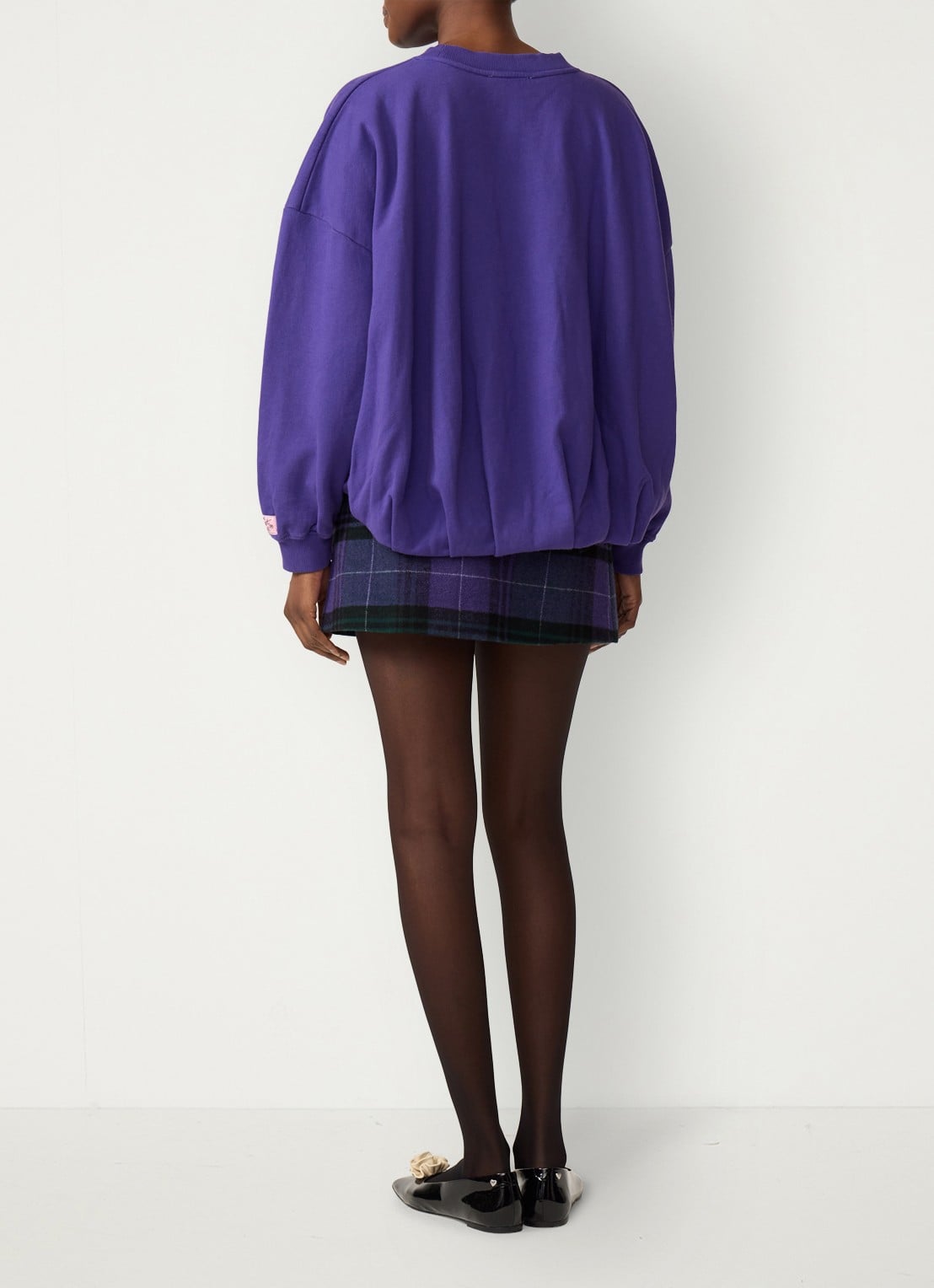Fabienne Chapot Bubble sweater met plooidetail - achterkant 5 paars