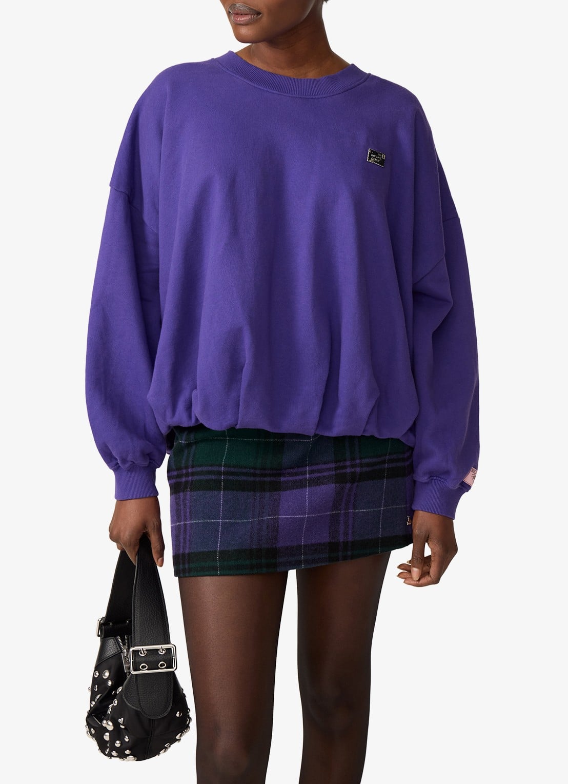 Fabienne Chapot Bubble sweater met plooidetail - detail paars