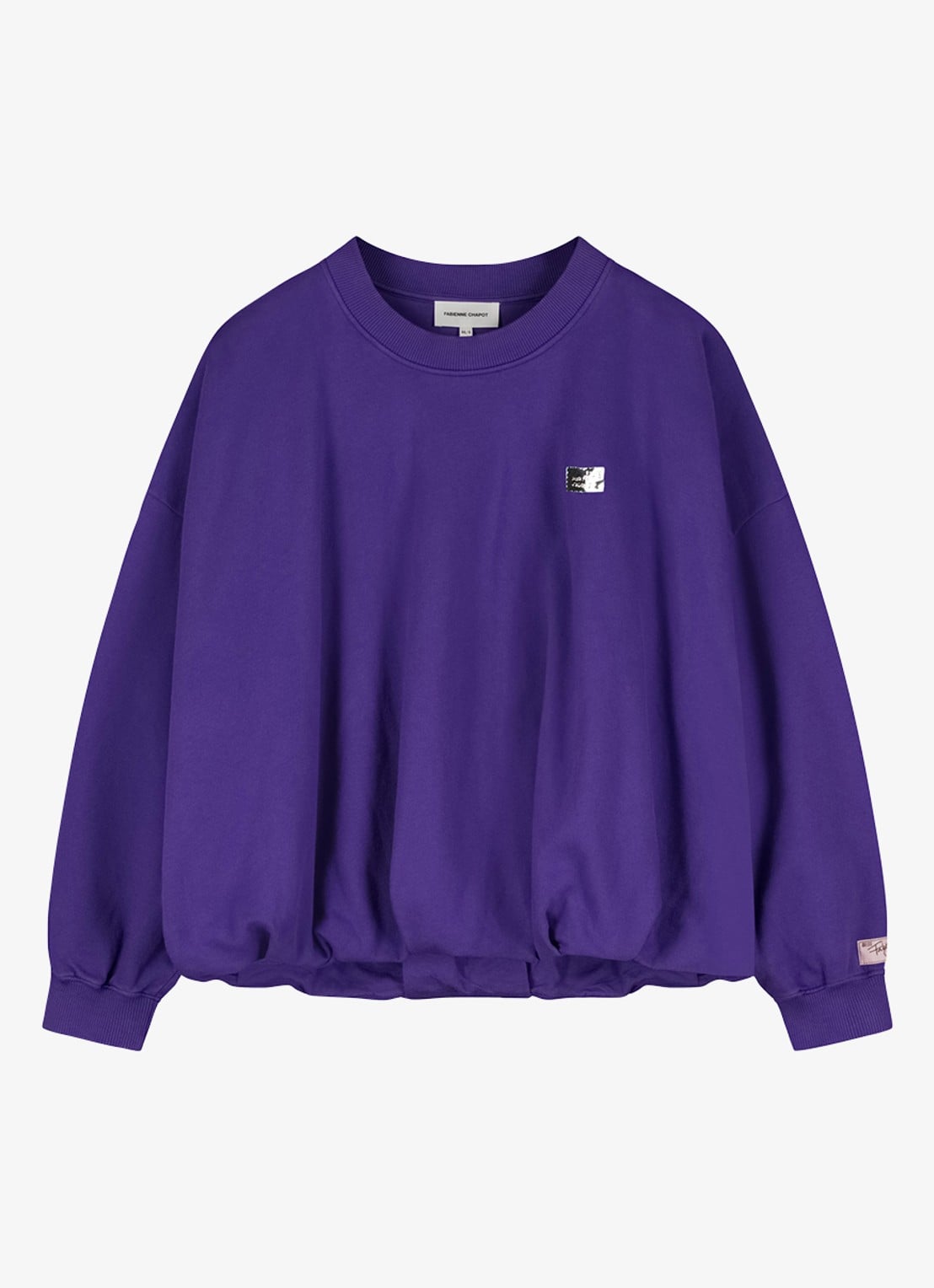 Fabienne Chapot Bubble sweater met plooidetail - voorkant 3 paars