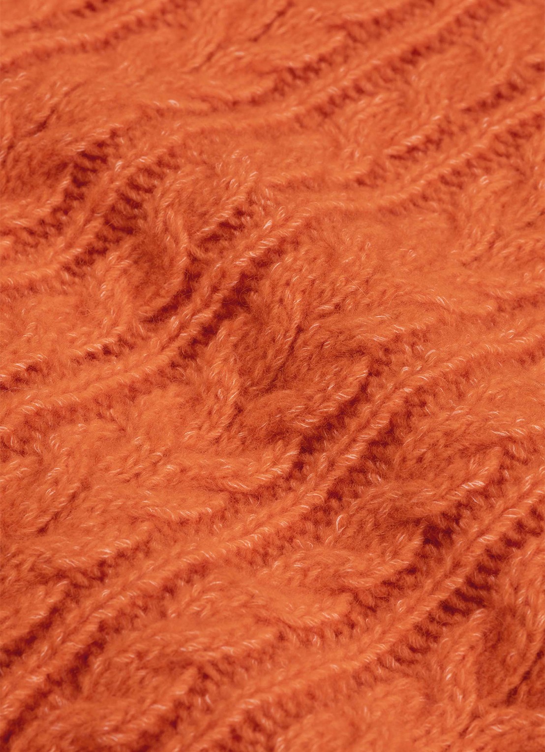 Fabienne Chapot Cable kabelgebreide pullover in wolblend - detail 4 oranje