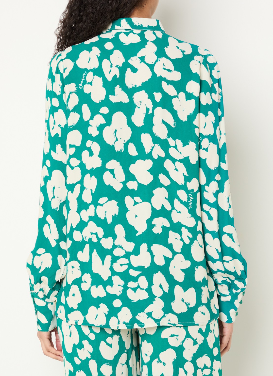Fabienne Chapot Coco blouse met print - achterkant 3 groen