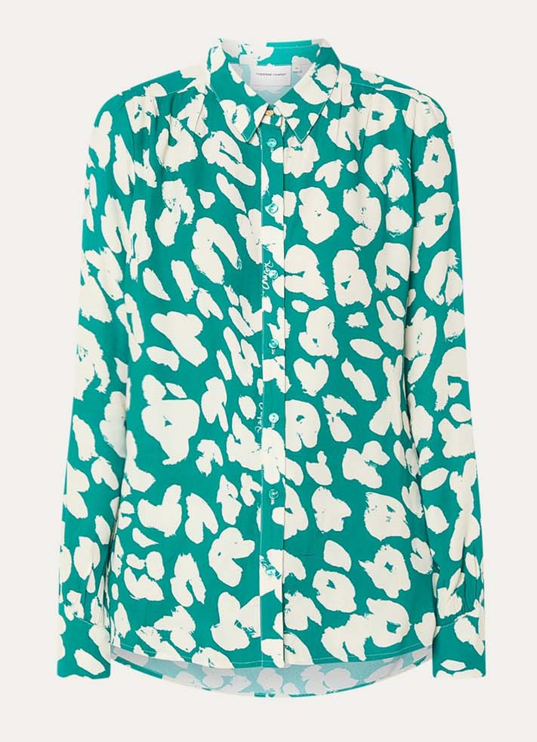 Fabienne Chapot Coco blouse met print - voorkant groen