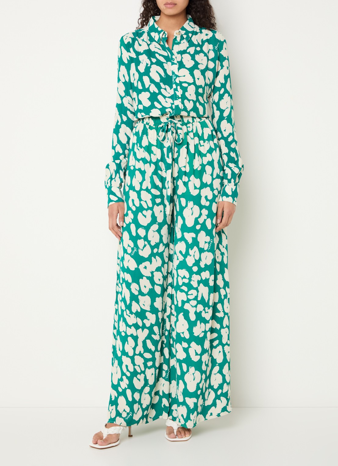 Fabienne Chapot Coco blouse met print - voorkant 2 groen