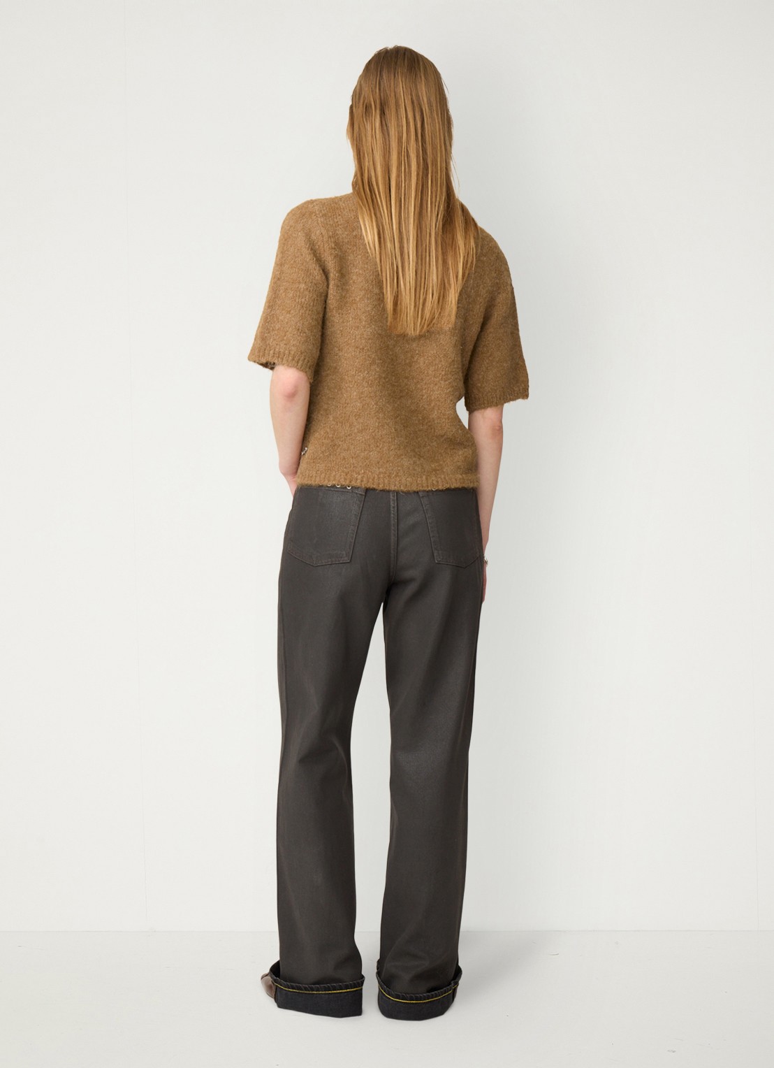 Fabienne Chapot Coco fijngebreide pullover in wolblend - achterkant 3 camel